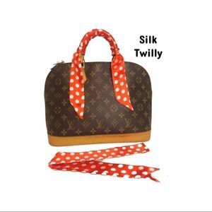 Silk Scarf Twilly (one pair) LIGHT RED